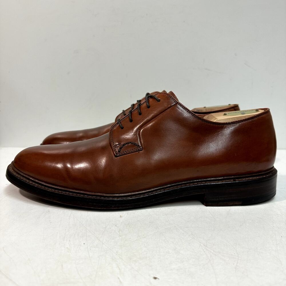 VGUC Grant Stone x J. Crew Ludlow Derby Plain Toe Brown Calf Bench Made 12 D